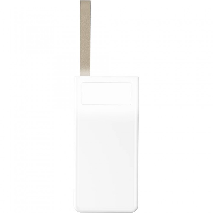 Beyaz askılı 20000 mAh LCD göstergeli LED fenerli promosyon powerbank